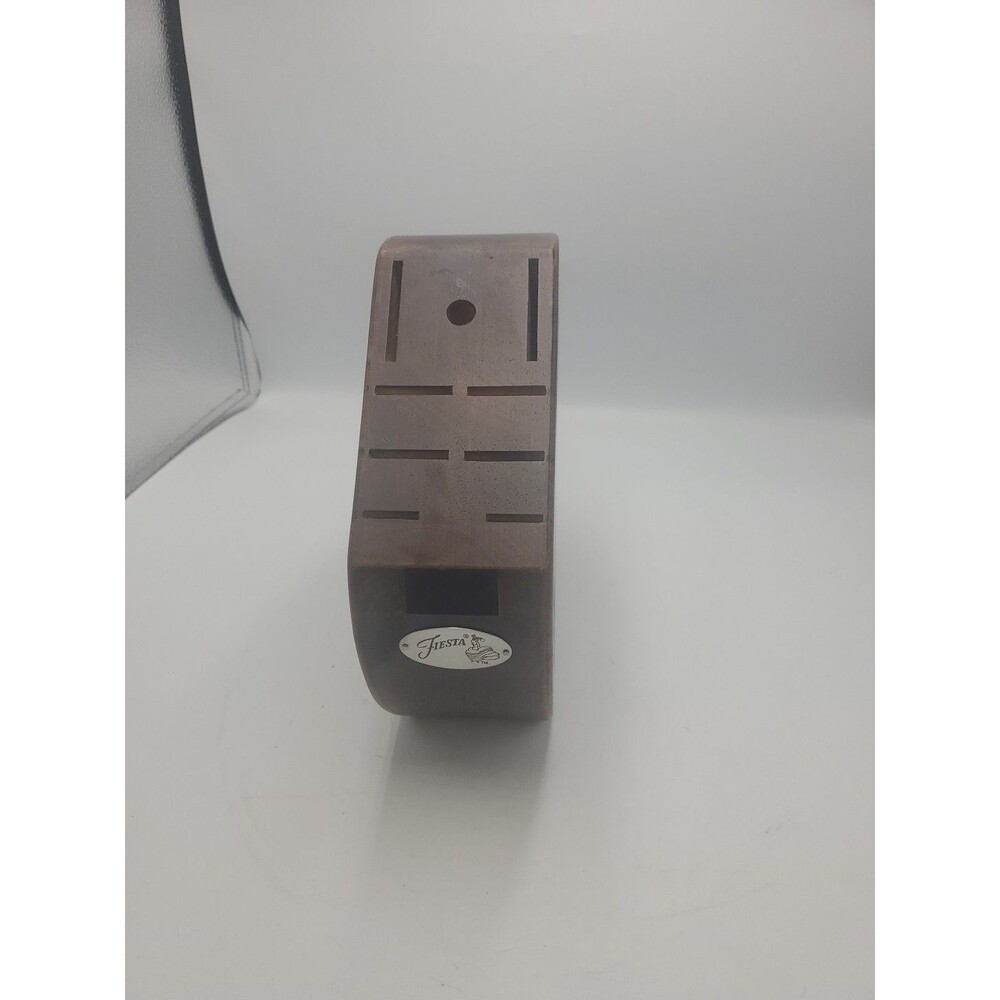 Fiesta Fiestaware Knife Disc Round Natural Wood Block 10 Slot No Knives